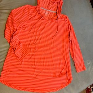 Fun Coolibar long-sleeved shirt tunic UPF 50+ orange striped